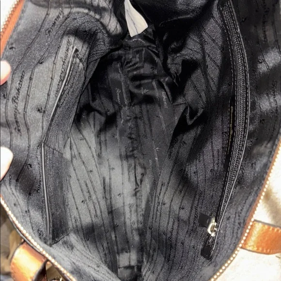 Leather Tommy Bahama purse handbag brown tobacco color flat bottom - Picture 5 of 12